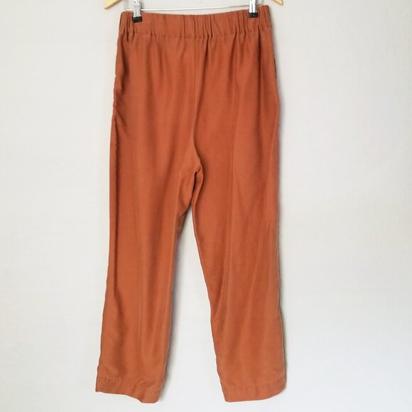 Madewell Tapered Huston Pull-On Crop Pants M Burnt Clay Lyocell Blend Comfy $85 - Picture 6 of 15